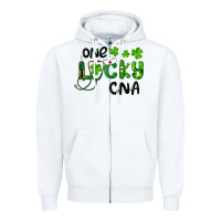 White St. Patrick's Day One Lucky Cna Zipper Hoodie - RanaPortraitStore