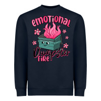Navy emotional dumpster fire Heavyweight Sweatshirt - MaliasSmallBusiness