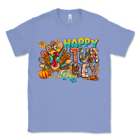 Colony Blue Happy Turkey Day Classic Tee - CowhideDigitalArt