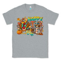 Heather Grey Happy Turkey Day Classic Tee - CowhideDigitalArt
