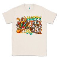 Natural Happy Turkey Day Classic Tee - CowhideDigitalArt