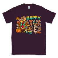 Plum Happy Turkey Day Classic Tee - CowhideDigitalArt