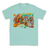 Seafoam Happy Turkey Day Classic Tee - CowhideDigitalArt