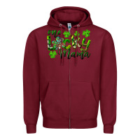 Burgundy st. patrick's day one lucky mama Zipper Hoodie - RanaPortraitStore