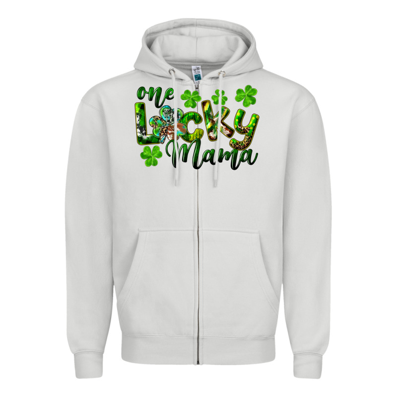 St. Patrick's Day One Lucky Mama Zipper Hoodie by RanaPortraitStore | Teevron