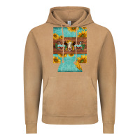 Vintage Camel mom hereford cattle sunflowers on tooled leather regular can cooler Vintage Hoodie - BarkalooDesign