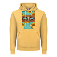 Vintage Mustard mom hereford cattle sunflowers on tooled leather regular can cooler Vintage Hoodie - BarkalooDesign