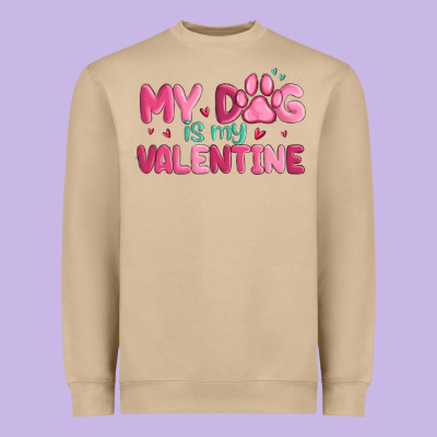 My Dog Is My Valentine Heavyweight Sweatshirt Designed By Maliassmallbusiness