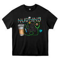 Black nursing İn my heart Heavy Core Tee - CowhideDigitalArt
