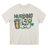 Cream nursing İn my heart Heavy Core Tee - CowhideDigitalArt