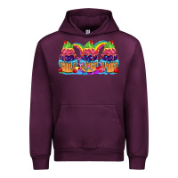 Mauve Wine Pride cupcake Urban Hoodie - FaDigitalArtStudio