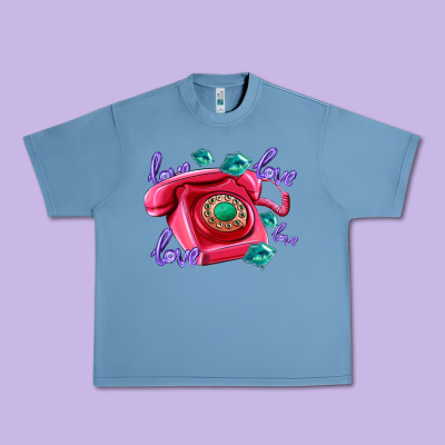Love Balloons And Pink Valentines Telephone Urban Heavy Tee Designed By Adodesignshop