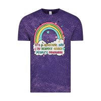 Cloud Purple beautiful day to respect pronouns Vintage Tee - MaliasSmallBusiness