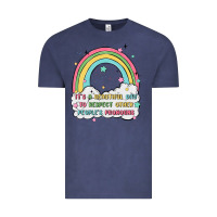 Vintage Denim beautiful day to respect pronouns Vintage Tee - MaliasSmallBusiness