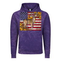 Cloud Purple Western American Flag And Deer Vintage Hoodie - LillyAllenDesigns