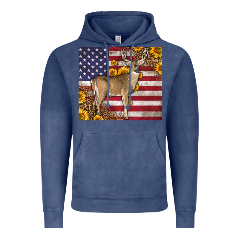 Western American Flag And Deer Vintage Hoodie by LillyAllenDesigns | Teevron