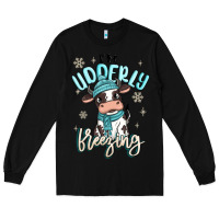 Black i'm udderly freezing baby cow Long Sleeve Tee - MaliasSmallBusiness