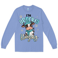 Colony Blue i'm udderly freezing baby cow Long Sleeve Tee - MaliasSmallBusiness