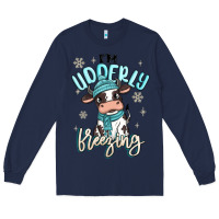 Navy i'm udderly freezing baby cow Long Sleeve Tee - MaliasSmallBusiness