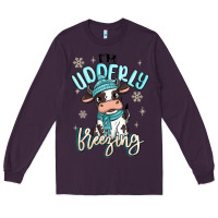 Plum i'm udderly freezing baby cow Long Sleeve Tee - MaliasSmallBusiness