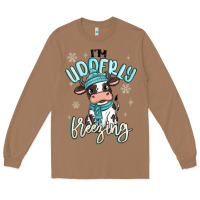 Toasted Coconut i'm udderly freezing baby cow Long Sleeve Tee - MaliasSmallBusiness