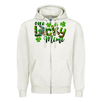Oatmeal Heather st. patrick's day one lucky mimi Zipper Hoodie - RanaPortraitStore