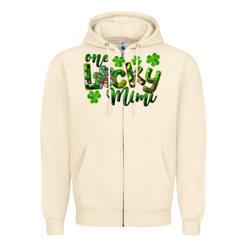 St. Patrick's Day One Lucky Mimi Zipper Hoodie by RanaPortraitStore | Teevron