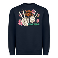 Navy good energy is contagious Heavyweight Sweatshirt - MaliasSmallBusiness