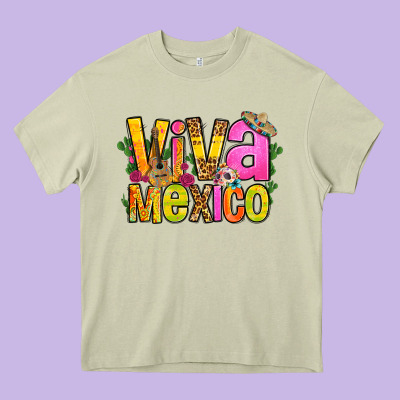 Viva Mexico Long Live Mexico Heavy Core Tee Designed By Fadigitalartstudio
