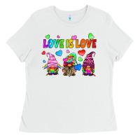 White lgbtq love is love gnomes Ladies Tee - HRA Design Shop
