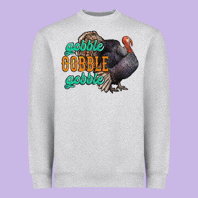 Thanksgiving Turkey Gobble Gobble Heavyweight Sweatshirt Designed By Nancycooperartshop