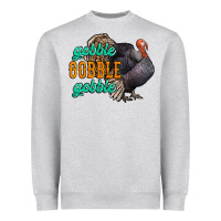 Heather Grey Thanksgiving turkey gobble gobble Heavyweight Sweatshirt - NancyCooperArtShop
