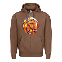 Chestnut Christmas Basketball Zipper Hoodie - RanaPortraitStore