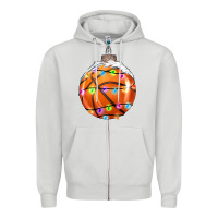 Dove Grey Christmas Basketball Zipper Hoodie - RanaPortraitStore