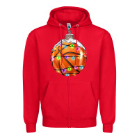 Red Christmas Basketball Zipper Hoodie - RanaPortraitStore