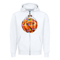 White Christmas Basketball Zipper Hoodie - RanaPortraitStore