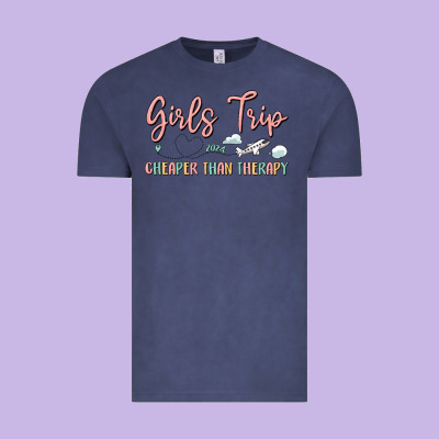 Girls Trip Cheaper Than Therapy Vintage Tee Designed By Maliassmallbusiness