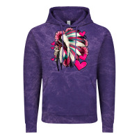 Cloud Purple indian headdress with hearts valentine's day Vintage Hoodie - Jasminsmagicworld