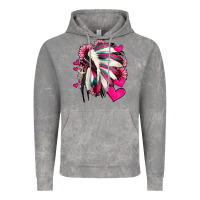 Cloud Rock indian headdress with hearts valentine's day Vintage Hoodie - Jasminsmagicworld