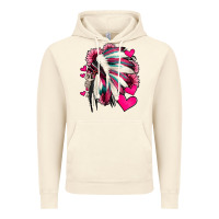 Vintage Artic indian headdress with hearts valentine's day Vintage Hoodie - Jasminsmagicworld