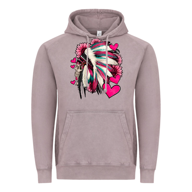 Indian Headdress With Hearts Valentine's Day Vintage Hoodie by Jasminsmagicworld | Teevron