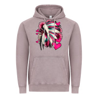 Vintage Zinc indian headdress with hearts valentine's day Vintage Hoodie - Jasminsmagicworld