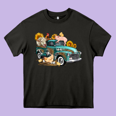 Western Farm Truck Coop Animals Farm Animals Heavy Core Tee Designed By Fadigitalartstudio
