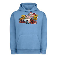 Pigment Pebble Blue Kentucky 4th of July Urban Hoodie - FaDigitalArtStudio
