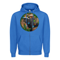 True Royal Black Angus Bull with Christmas Lights Zipper Hoodie - RanaPortraitStore