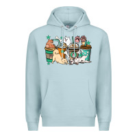 Blue Mist Dog coffee cups Premium Hoodie - HowdyJamesFarm