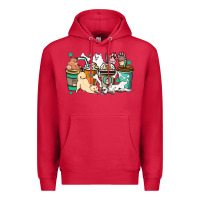 Cardinal Dog coffee cups Premium Hoodie - HowdyJamesFarm