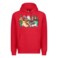 Red Dog coffee cups Premium Hoodie - HowdyJamesFarm