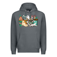 Rock Dog coffee cups Premium Hoodie - HowdyJamesFarm