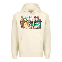 Sandshell Dog coffee cups Premium Hoodie - HowdyJamesFarm